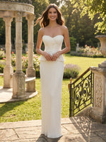 Chiffon Strapless Mermaid Long Evening Dresses