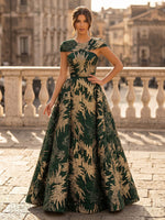 Ball Gown Sequin Round Neck Sleeveless Long Evening Dresses