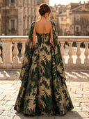 Ball Gown Sequin Round Neck Sleeveless Long Evening Dresses