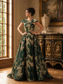 Ball Gown Sequin Round Neck Sleeveless Long Evening Dresses