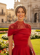 A Line High Neck Sleeveless Long Evening Dresses with Beads