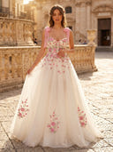 A Line Tulle Sweetheart Sleeveless Long Evening Dresses