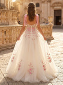 A Line Tulle Sweetheart Sleeveless Long Evening Dresses
