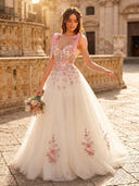 A Line Tulle Sweetheart Sleeveless Long Evening Dresses