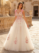 A Line Tulle Sweetheart Sleeveless Long Evening Dresses