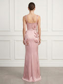 Mermaid Satin Square Neck Sleeveless Evening Dresses with Beads