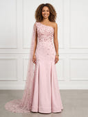 Mermaid Sparkly Satin One Shoulder Sleeveless Evening Dresses