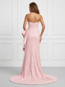 Mermaid Strapless Sleeveless Long Evening Dresses with Beads