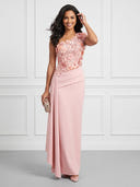 Mermaid One Shoulder Sleeveless Long Evening Dresses with Flower