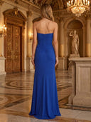 Mermaid Strapless Sleeveless Long Evening Dresses with Slit