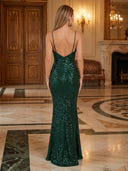 Sequin Mermaid Sweetheart Sleeveless Long Evening Dresses