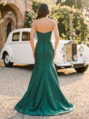 Satin Mermaid Sweetheart Strapless Long Evening Dresses