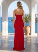Satin Mermaid Strapless Long Evening Dresses