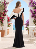 Satin Mermaid One Shoulder Long Evening Dresses