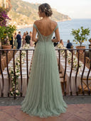 Lace A Line Off Shoulder Long Evening Dresses with Corset
