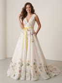 Lace A Line V Neck Long Evening Dresses with Embroidery