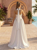 A Line Strapless Sleeveless Long Evening Dresses with Scarf