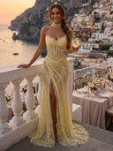 Mermaid Sweetheart Sleeveless Long Evening Dresses with Slit