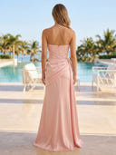 Mermaid Strapless Sleeveless Long Evening Dresses with Slit