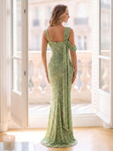 Mermaid Sequin Off Shoulder Long Evening Dresses