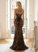 Mermaid Lace Strapless Shealth Long Evening Dresses