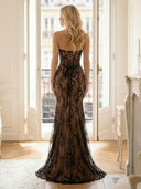 Mermaid Lace Strapless Shealth Long Evening Dresses