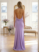 Mermaid Halter Chiffon Long Evening Dresses with Flower