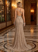 Sparkly Sequin Mermaid One Shoulder Long Evening Dresses with Ruffles
