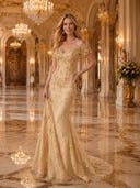 Mermaid Off the Shoulder Long Evening Dresses with Flower