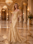 Mermaid Off the Shoulder Long Evening Dresses with Flower