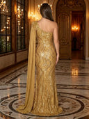 Sequin Mermaid One Shoulder Long Evening Dresses
