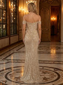 Glitter Sequin Mermaid Off Shoulder Long Evening Dresses