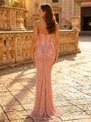 Glitter Sequin Mermaid Sweetheart Sleeveless Long Evening Dresses