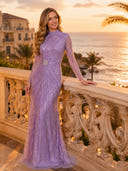 Sparkly Sequin Mermaid Long Sleeves Long Evening Dresses