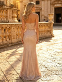 Glitter Sequin Mermaid Strapless Long Evening Dresses