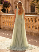 Chiffon Mermaid Sleeveless Scarf Long Evening Dresses