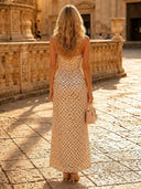 Dot Pattern Mermaid Sweetheart Strapless Long Evening Dresses