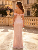 Sequin Mermaid Off Shoulder Long Evening Dresses
