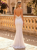 Chiffon Mermaid V Neck Sleeveless Long Evening Dresses with Sequin