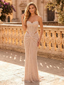 Sparkly Sequin Mermaid Strapless Long Evening Dresses