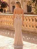 Sparkly Sequin Mermaid Strapless Long Evening Dresses