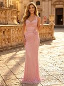 Sequin Mermaid Halter Sleeveless Long Evening Dresses