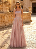 Sparkly Sequin A Line Spaghetti Straps Long Evening Dresses