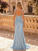 Sequin Mermaid Spaghetti Straps Long Evening Dresses