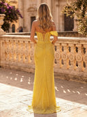 Sequin Mermaid Sweetheart One Shoulder Long Evening Dresses with Slit