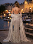 Rhinestone Sequin Mermaid Sweetheart Sleeveless Long Evening Dresses