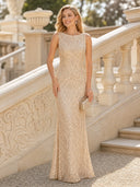 Sequin Mermaid Boat Neck Sleeveless Long Evening Dresses