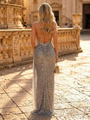 Sequin Mermaid Spaghetti Straps Long Evening Dresses