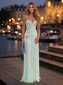 Mermaid Strapless Sweetheart Long Evening Dresses with Beads
