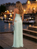 Mermaid Strapless Sweetheart Long Evening Dresses with Beads